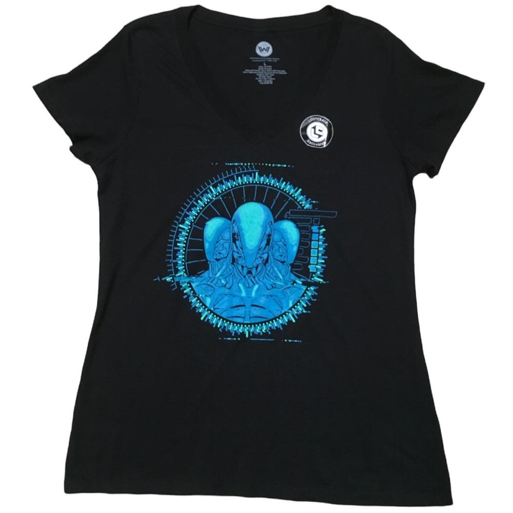 Westworld V Neck Short Sleeve T Shirt Black Size L Loot Crate NWOT